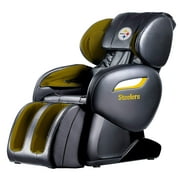 NFL Pittsburgh Steelers Electric Full Body Shiatsu Massage Chair Foot Roller Zero Gravity w/Heat