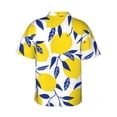 thumbnail image 3 of Bixox Men's Hawaiian Shirts Men's Tropical Lemon Print Short-Sleeve Shirt-Small, 3 of 8