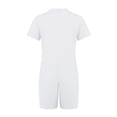 thumbnail image 4 of Raenseen Little Girls Boys Ruffle Jumpsuit High Waist Rompers Overalls One Piece Solid Bodysuit Wide Leg Shorts White 14, 4 of 4