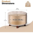 thumbnail image 2 of Hyxoo Round Ottoman, Ottoman with Storage, 24.5 Dia. x 17 H Inches Foot Rest Stool with Legs for Bedroom, Living Room, Decorative Home Furniture-24.5"D x 24.5"W x 17"H-Beige, 2 of 8