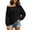 *Black, variant on ClodeEU Women's Off The Shoulder Boat Neck Drop Shoulder Long Sleeve Sweatshirt,Casual Loose Pullover Top Army Green,Women's Plus L