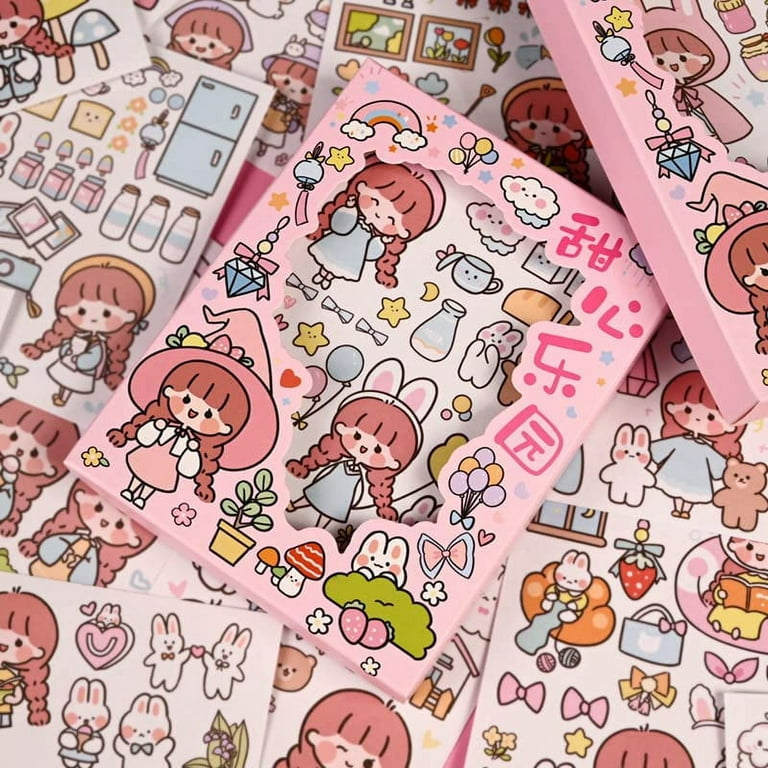 Cute Stickers for journaling (12 Sheets) - Small Size Kawaii Happy