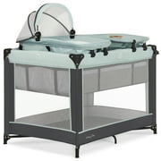 Dream On Me Lilly Deluxe Playard with Full bassinet in Green Bay, JPMA Certified, Lightweight