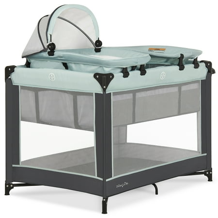 Dream On Me Lilly Deluxe Playard with Full bassinet in Green Bay, JPMA Certified, Lightweight