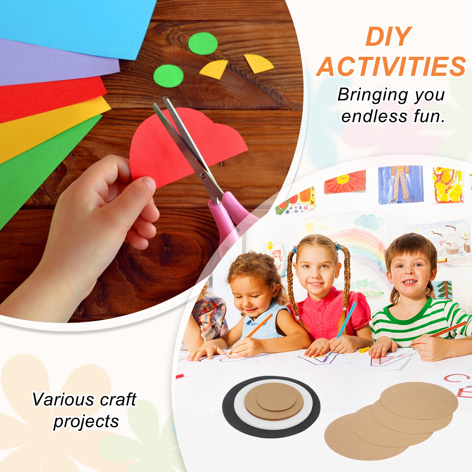 24 Pcs Circle Card Stock, 11.8 Inch Cardstock Paper Circles for Craft, Black