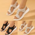 thumbnail image 1 of Ladies Sandals Ladies Summer Fashion Cloth Breathable Open Toed Sandals Platform Shoes Slippers Black 39, 1 of 8