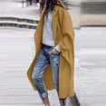thumbnail image 5 of Yangnuo Women's Fashion Casual Solid Color Wool Coat With Button Closure and Functional Pockets Long Length Comfy Coat Jackets Fall Winter 2025, 5 of 6