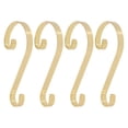 thumbnail image 1 of Haute Decor Stocking Scrolls Holiday Stocking Hanger, Gold/Brass (4 Pack), 1 of 4