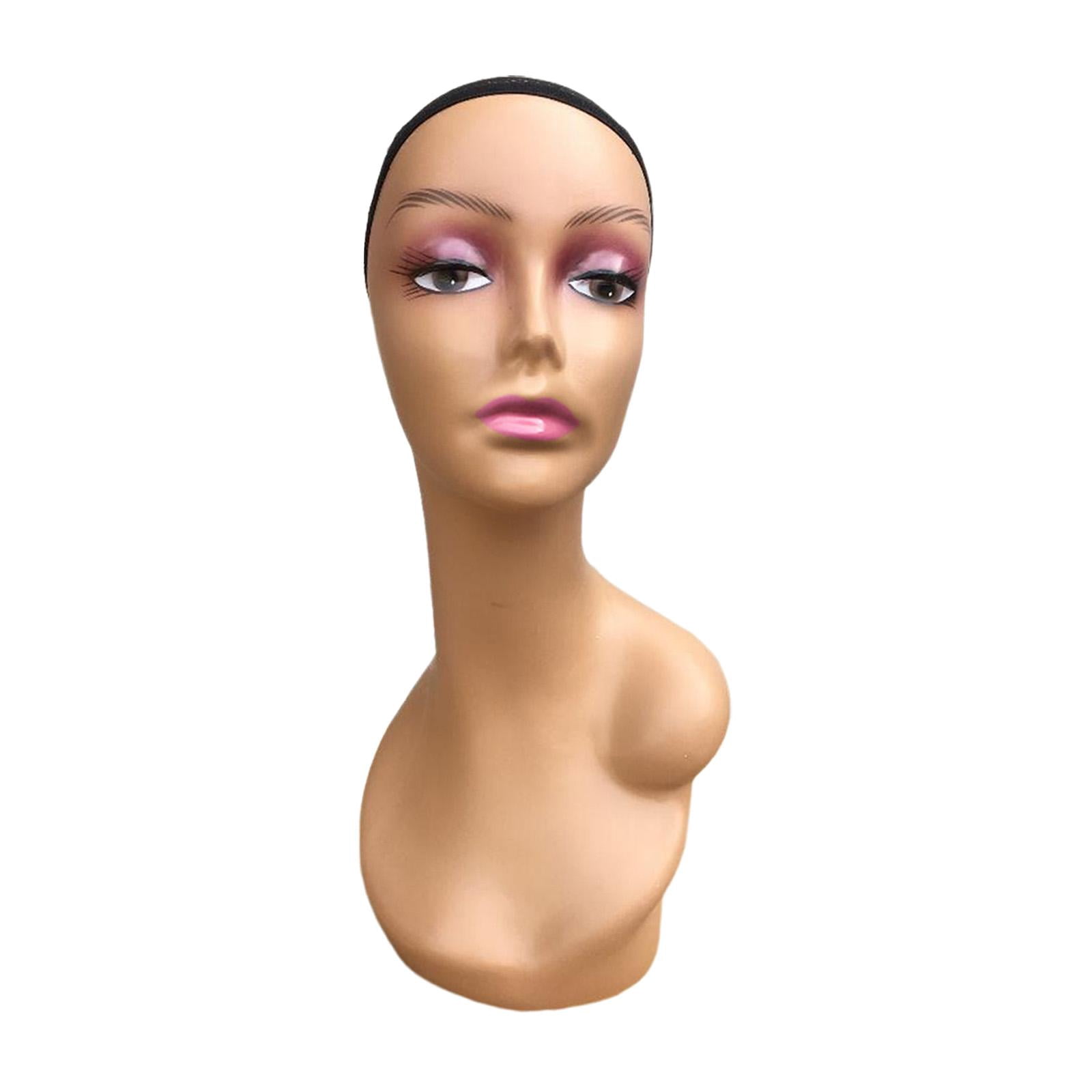 Female Mannequin Head, Doll Head ,Professional Makeup Cosmetology Female Training Head , Bald Manikin Head for Home ,Shop Hat Hair Style D