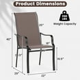 thumbnail image 3 of Costway Patio Dining Chair Set of 4 High Backrest Dining Furniture with Wide Seat, 3 of 7