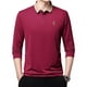 thumbnail image 1 of Camisa Polo De Color Sólido Manga Larga Hombres Moda Coreana, 1 of 6
