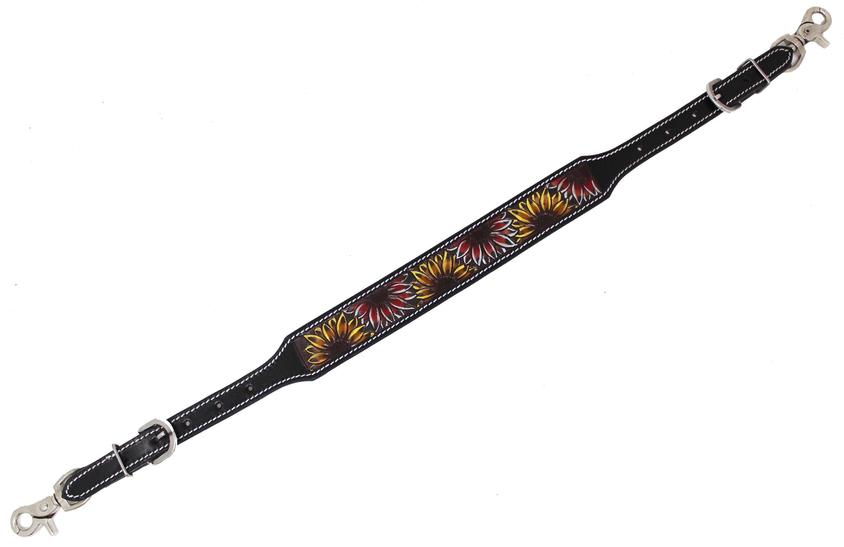 SUNFLOWER Genuine Leather Handpainted WITHER STRAP For Breast Collar Horse Tack 