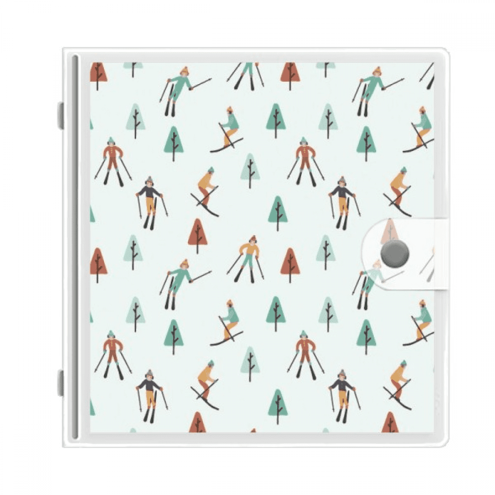 Winter Sport Skiing Athlete Cartoon Illustration Photo Album Wallet