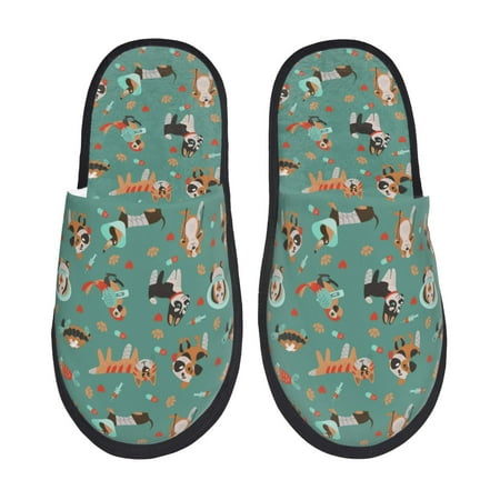 Balery Veterinary Clinics Slient Indoor Furry Fleece Comfort House Shoes Soft Non-Slip Home Shoes Cotton slippers House Slippers-- Large