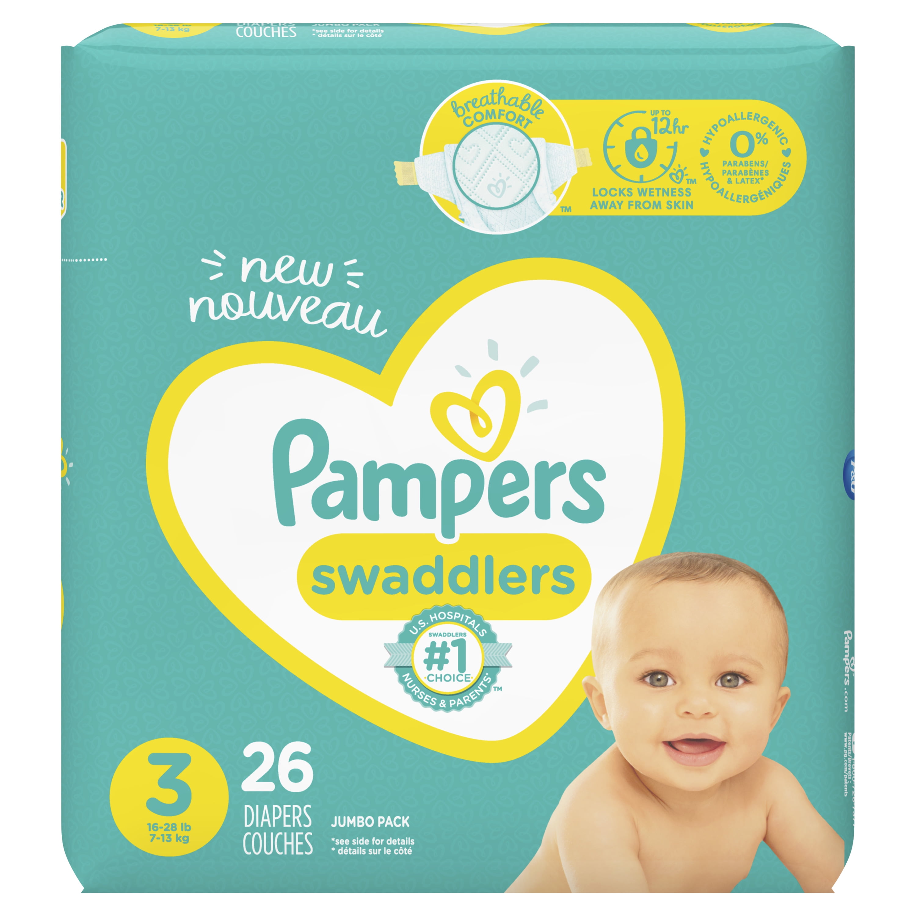 Kilimanjaro Briefcase Numeric Pampers Swaddlers Diapers, Soft and Absorbent, Size 3, 26 Ct - Walmart.com