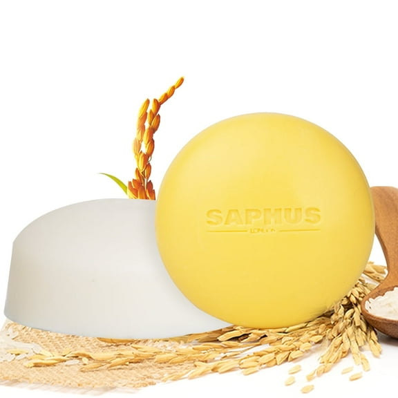 SAPHUS Rice Shampoo Bar and Conditioner Set for Strengthening, Thickening for All Hair Types, 6 oz
