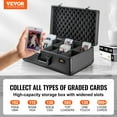 thumbnail image 2 of VEVOR Graded Card Storage Box, 5 Slots, Graded Sports Cards Holder Carrying Case with Coded Lock Foam Dividers, for 162 PSA Graded Cards 115 BGS Cards 130 SGC Cards 585 Top Loaders or 999+ Loose Card, 2 of 9