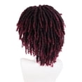 thumbnail image 4 of Peluca corta con rastas rizadas GNIMEGIL Ombre, rojo vino, 4 of 7