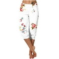 thumbnail image 1 of Pantalones Casuales de las Mujeres Imprimidos Leggings Pantalones Recortados, Pantalones Elásticos Cómodos para el Día Y el Deporte, 1 of 4