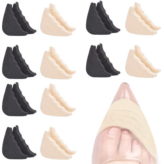 Inserts de Remplissage d'Orteils Réutilisables, Inserts de Bouchon d'Orteils Ajustables pour Chaussures Trop Grandes pour Femmes Hommes Escarpins Ballerines Espadrilles (12 Paires)