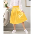 thumbnail image 2 of Oyang Little Girl's Pleated Elastic High Waist Swing A-line Chiffon Flared Midi Skirt 3-12Y, 2 of 10