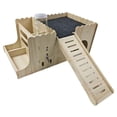 thumbnail image 1 of Casa de madera para cobayas, casita de juegos, hábitat decorativo, refugio interior resistente para cobayas enanas. Con hervidor de agua, 1 of 9