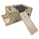 thumbnail image 1 of Casa de madera para cobayas, casita de juegos, hábitat decorativo, refugio interior resistente para cobayas enanas. Con hervidor de agua, 1 of 9