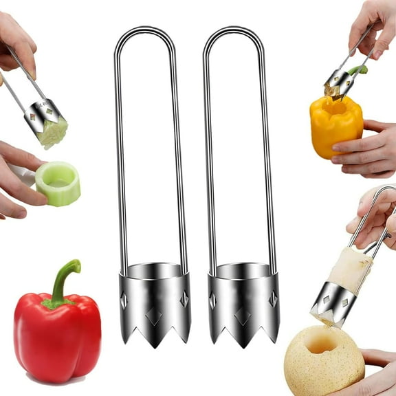 2 PCS Red Bell Pepper Seed Corer-Multifunctional Fruit And Vegetable Core Remover,Kitchen Gadgets for Vegetable and Fruit Coring