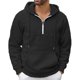 thumbnail image 1 of pstuiky manga larga para hombre, Sudadera con capucha de terciopelo para hombre, con cremallera de un cuarto de pie, manga larga, color liso, informal, para hombre Tops casuales para hombres l, 1 of 8
