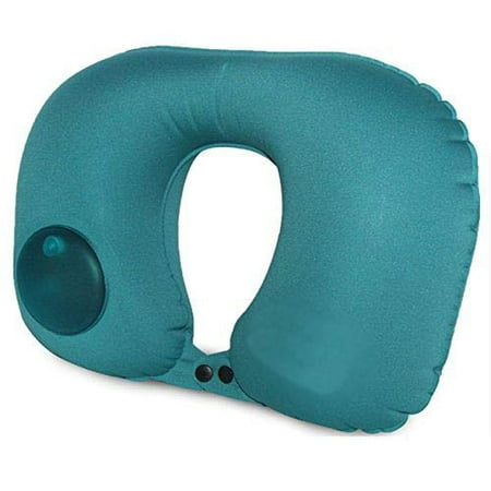 Self Inflatable Built-in Pump Travel Neck Pillow Lightweight