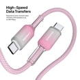 thumbnail image 5 of Powertek Frosty USB-C to USB-C Fast Charging Cable, 6 ft, Pink, 5 of 7