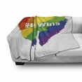 thumbnail image 3 of Pride Soft Flannel Fleece Throw Blanket, Illustration of Colorful Heart LGBT Colors Love Wins Hashtag Peace, Cozy Plush for Indoor and Outdoor Use, 50" x 70", Multicolor, by Ambesonne, 3 of 6