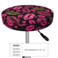 thumbnail image 4 of Round Bar Stool Seat Covers, Bright leopard lips black Elastic Round Chair Cover Stool Seat Slipcover Bar Stool Cushions Round Pad for 12-14 inch, 4 of 7