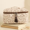 thumbnail image 2 of Women Floral Dustproof Makeup Bags with Zipper Cosmetics Toiletry Organizer Large Capacity Portable Storage Case for Work Daily Holiday Gifts (Style 3), 2 of 8
