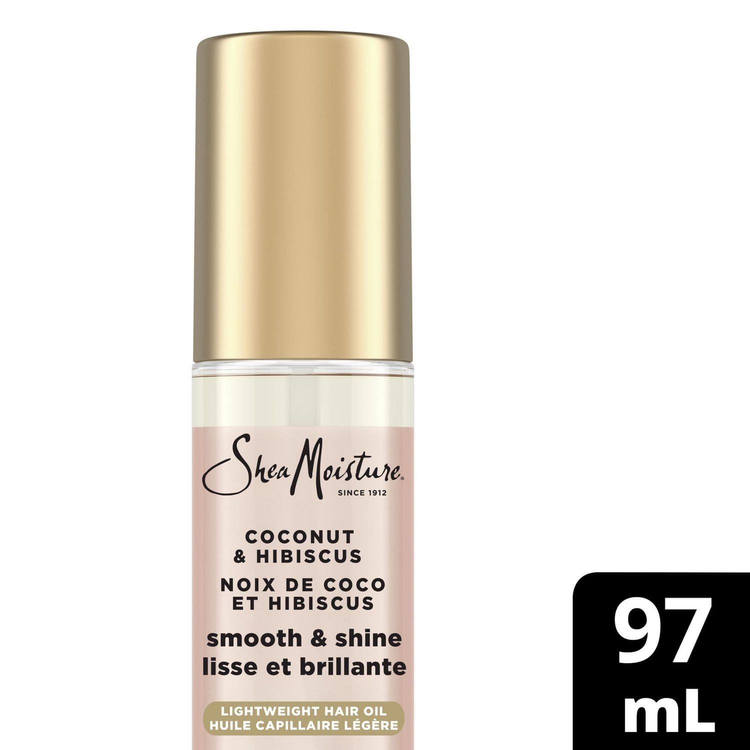Huile pour Cheveux Lisse & Brillance SheaMoisture Coco & Hibiscus pour une Brillance Légère et Lumineuse, 97 ml 97mL