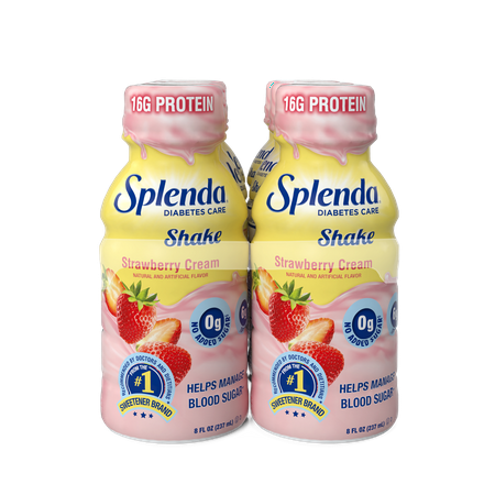 Splenda Diabetes Care Shake, to Help Manage Blood Sugar, 8oz Strawberry Cream 6ct