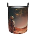 thumbnail image 1 of Balery Astronaut On Mars A Cesta de ropa redonda con asas, impermeable, independiente, para ropa, juguetes, dormitorio y familia-Small, 1 of 6
