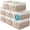 Beige, variant on 8 Pack Collapsible Storage Bins Fabric Storage Bins Polyester Fabric Baskets with Handles Linen Closet Organizer for Shelf Home Closet Towels Toys(12 x 12 x 12 in,Beige)