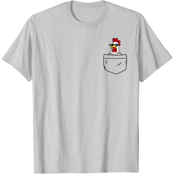 Cool Chicken Hen Rooster in Pocket with Meme Sunglasses T-Shirt