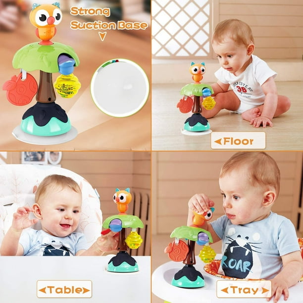 BABARLA Owl High Chair Toys Baby Rattles Set with Suction Cups