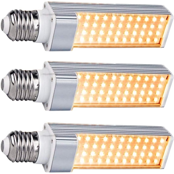 ABPETE 9W Full Spectrum Grow Lights Bulb for Indoor Plants, E27 44 LEDs Pure Warm Plant Grow Lamp Bulb for House Garden Hydroponics Succulent Seed Starting, Growing, Flower 3 Pack
