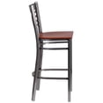 thumbnail image 2 of HERCULES Series Clear Coated ''X'' Back Metal Restaurant Barstool - Cherry Wood Seat, 2 of 6