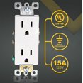 thumbnail image 3 of Faith 10 unidades 15A 125V blanco, receptáculo decorativo, 3 of 7