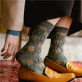thumbnail image 6 of CoCozhu Vintage Embroidered Floral Socks for Women Combed Cotton Crew Socks, 6 of 7