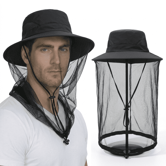 ROSEXIXI UPF 50 Sun Protection Hat, Wide Brim Fishing Hat with Hidden Mesh Net, Adjustable Outdoor Headwear
