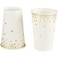 thumbnail image 3 of Vasos de papel desechables con confeti para fiestas (paquete de 50), con lámina dorada, ideales para fiestas y decoraciones de cumpleaños infantiles y bodas., 3 of 6