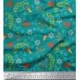 thumbnail image 1 of Soimoi Viscose Chiffon Fabric Leaves,Berries & Triangle Geometric Decor Fabric Printed Yard 42 Inch Wide, 1 of 1