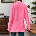 thumbnail image 7 of UAMVSH Women Fashion Double Breasted Cardigan Jackets Trendy Long Sleeve Stand Collar Baggy Blazer Casual Button Dressy Suit Tops(X-Large,Pink), 7 of 7