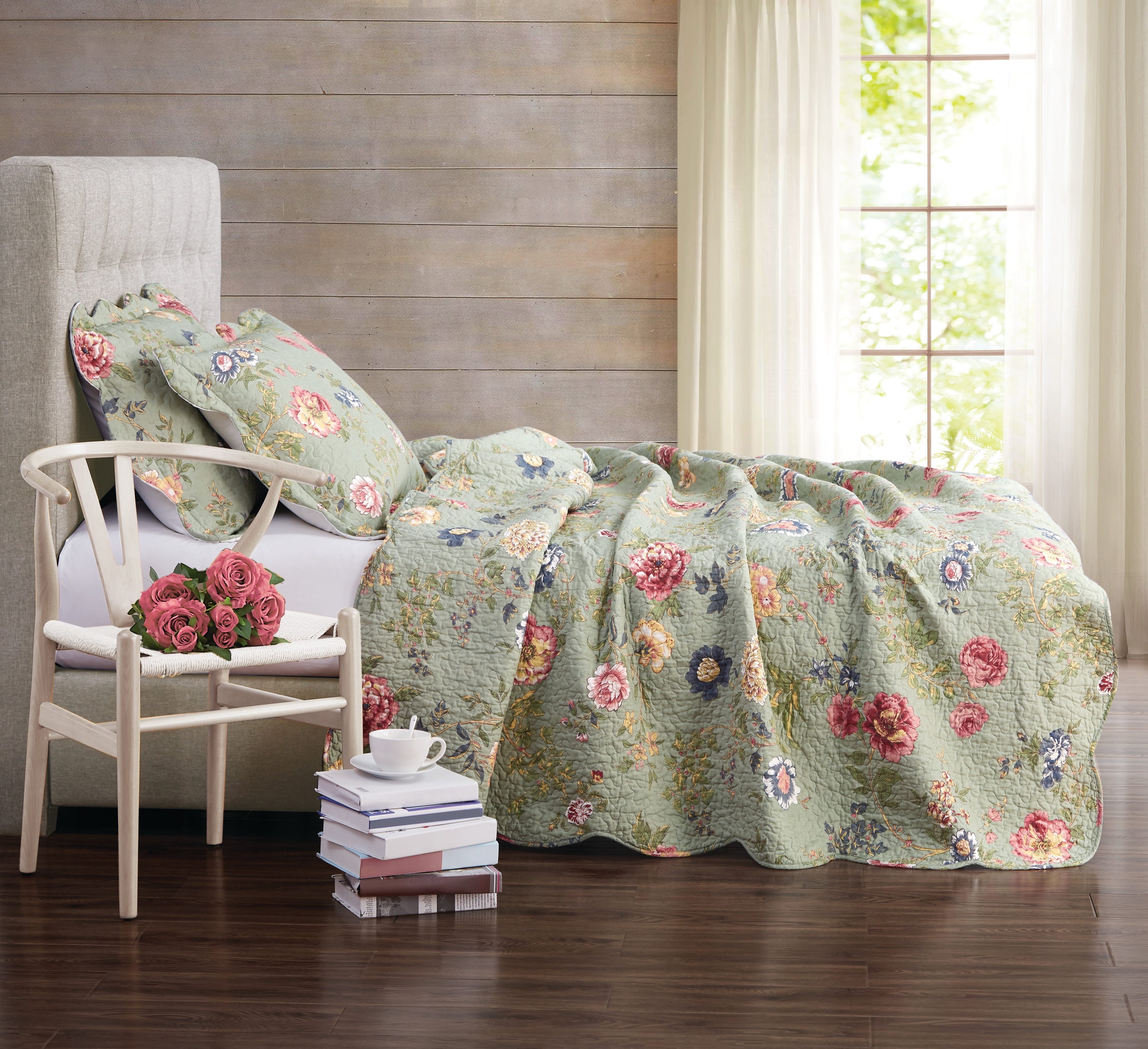 Pem America Garden Cotton Quilt, Full/Queen - Hypoallergenic