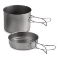 thumbnail image 1 of 1100ML / 1600ML Titanium Pot Pan Set Super Lightweight Camping Cookware Set Portable Cooking Tool with Folding Handle, 1 of 7